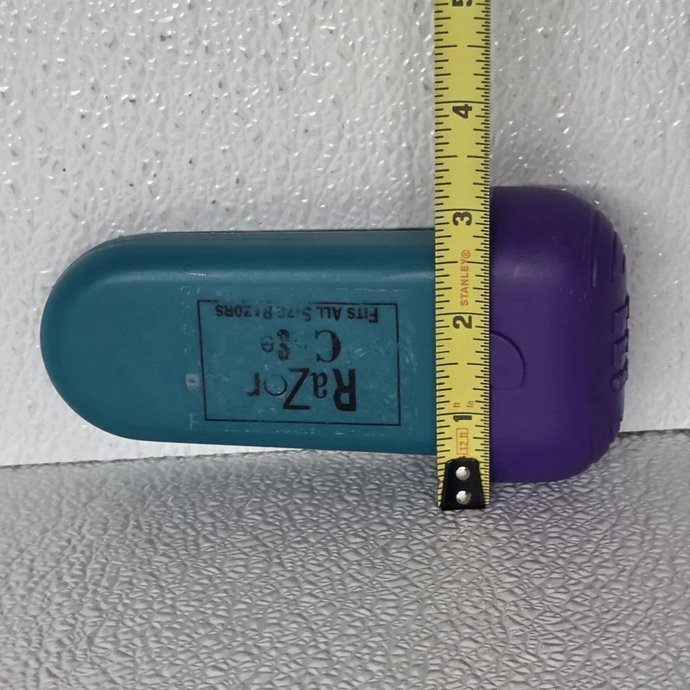 Vintage 1993 Caboodles Plastic Purple & Blue Teal Green Razor Case Holder